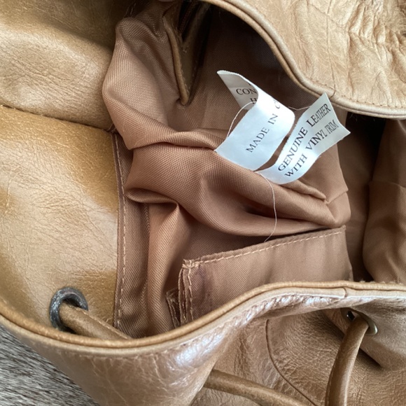 Hillard & Hanson Leather Slouch Drawstring Snap Closure Handbag - Picture 7 of 11